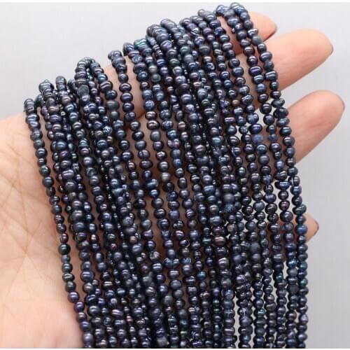 100% Black Pearl Beaded Irregular Natural Freshwater Cultured Pearls DIY Women Jewelry Making Necklace Beacelet Accessories 14