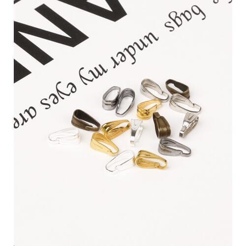 100pcs/lot Jewelry Findings Pendant Clips Pendant Clasps Pinch Clip Bail Pendant Connectors DIY jewely parts accessories