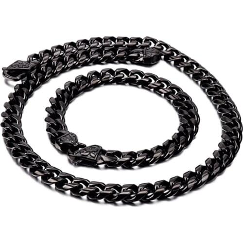 13/15mm Silver Color/Gold/Black Trendy Stainless Steel Curb Cuban Link Chain Necklace Or Bracelet Mens Womens Jewelry 7-40inch