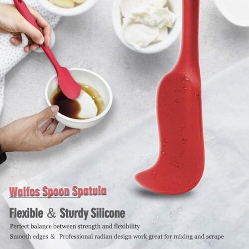 6PCS Silicone Spatulas Spoon Heat Resistant Seamless One Piece Design Non-Stick Flexible Scrapers Baking Mixing Tool