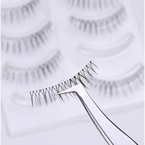 60% Hot Sale Eyelash Tweezers Professional Makeup Tool Silver Color Stainless Steel Eyelash Tweezers for Beginners