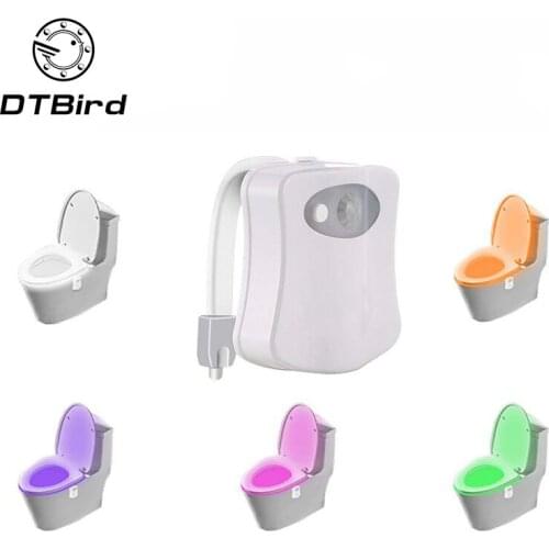 8-color new toilet induction lamp hanging human toilet induction toilet cover lamp creative LED Night Light