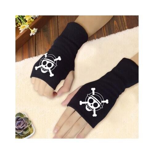 Anime ONE PIECE Monkey D. Luffy cosplay Black Gloves Wrist Cuffs Men Women Gothic Gloves Arm Armor Accessories costume gloves