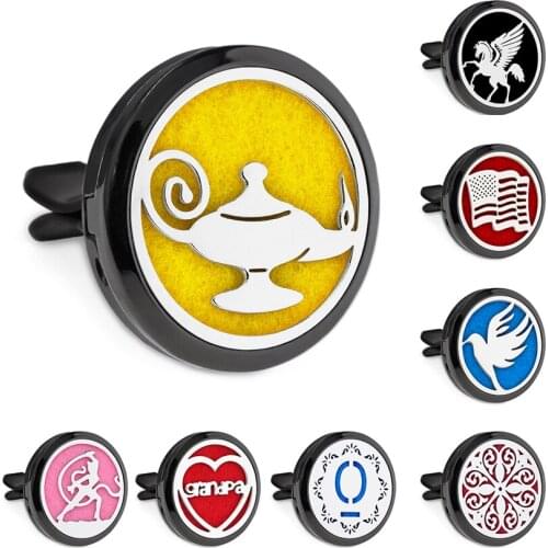 New Arrival Pot Frog Dancer Black 30mm Magnet Open Essential Oil Car Vent Clip Perfume Diffuser Locket Free 10 Pads