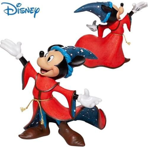 Disney Genuine Mickey Mouse Action Figure Kawaii Resin Dolls Ornaments Cute Anime Figures Collection Model Toys Boxed Kids Gifts