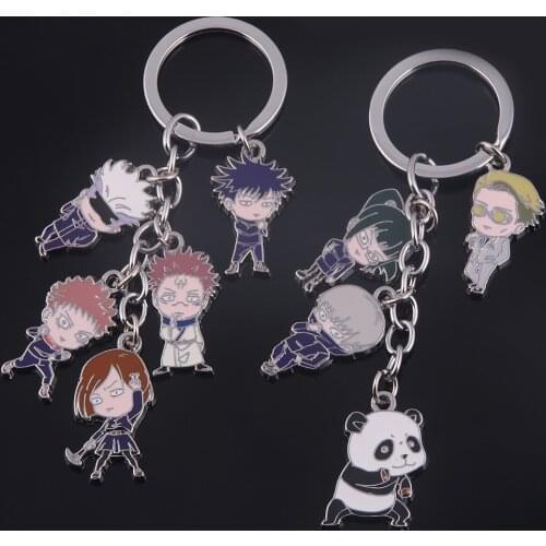 Jujutsu Kaisen Yuji Itadori Fushiguro Megumi Panda Gojo Satoru Kugisaki Nobara Toge Inumaki Zenin Maki Enamel Keychain Key Chain