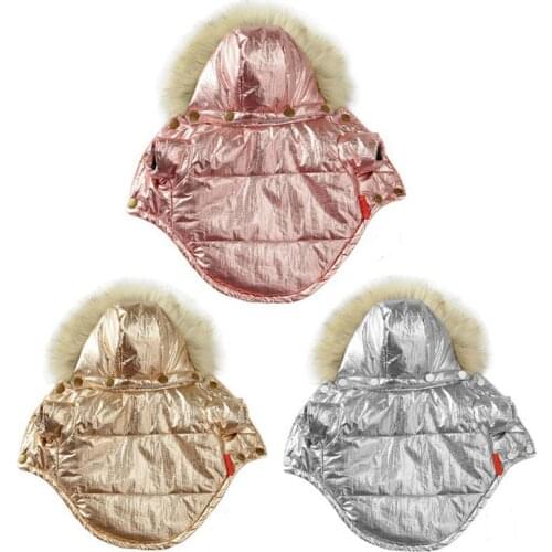 Glossy Clothes For Small DogsJacket Waterproof Hooded Puppy Pet Coat Warm Vest Chihuahua French Bulldog Clothing Overalls
