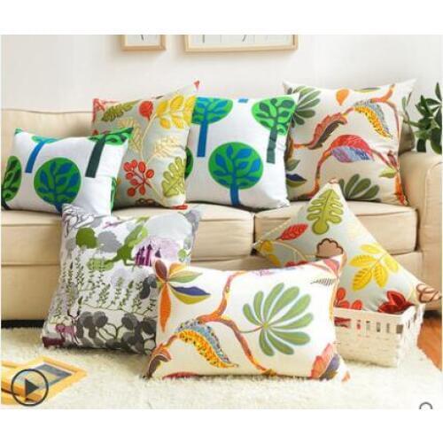 Cotton green sofa pillowcase Living room pillowcase Bed cushion cover Chair office pillowcase custom