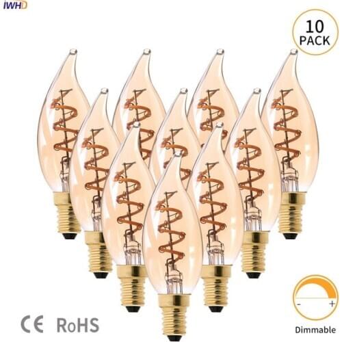 IWHD C35 E14 Bombilla Edison Light Bulb Lamp 3W 220V LED Industrial Decoration Ampoule Vintage Retro Lamp Edison Ampul Gloeilamp