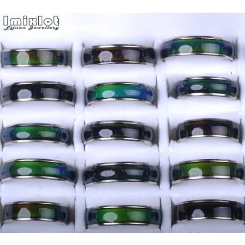 10pcs Wholesale Mood Ring For Women Color Change Emotion Feeling Ring Changeable Band Temperature Ring