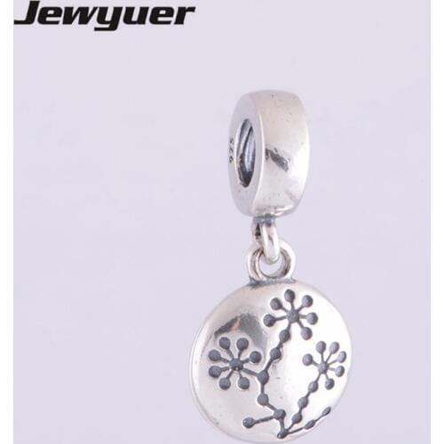 100% 925 Sterling Silver Breast Cancer Awareness Lucerne Amulet Charms Beads For Jewelry Making Fit charm Bracelets DIY DA067