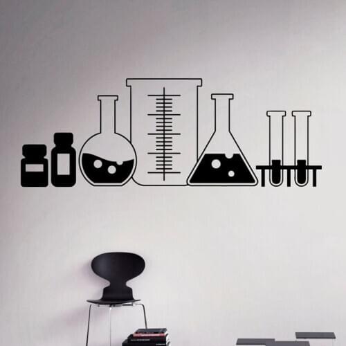Laboratory Glass Wall Decal Vinyl Sticker Chemistry Classroom Art Decor Home Interior Room Custom Design Window Bedroom C13-26