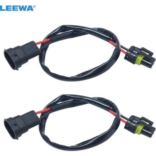 LEEWA 2pc 12V 35W 55W Auto 9005/9006 Male to Femal HID Conversion Kit Xenon Lamp Bulb Power Wire Harness Plug Power Cable