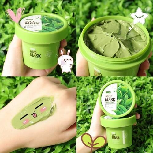 100g Green Tea Ice Muscle Mud Mask Deep Cleansing Remove Blackheads Acne Treatment Shrink Pores Mask Facial Skin Care