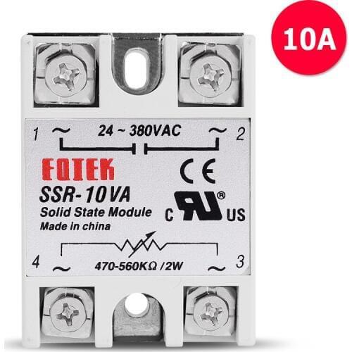 24-380VAC 10A Single Phase Voltage Regulator Adjustable Power Supply Stabilizer Isolated Solid State Relay Resistance SSR 10VA