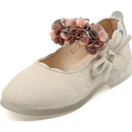 1-6 Year 2020 Toddler Leather Shoes Flower Little Girl Shoes Fashion Princess Dress Leather Shoes For Kids Low-Heeled Baby Shoe