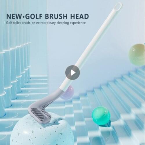 Golf Toilet Brush Silicone Bristles Drying Holder Bathroom Storage Organization Cleaning Tool Bathroom Accessories Brushes