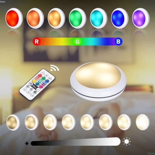 LED Light Remote Control Wireless Color Dimmable Battery Night Light Suitable For Room Staircas Home Wall Decoration Night offic