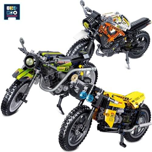UKBOO City High-tech Speed Motorbike Model Building Blocks Motorcycle Car Brick Create Educational Toys for Children