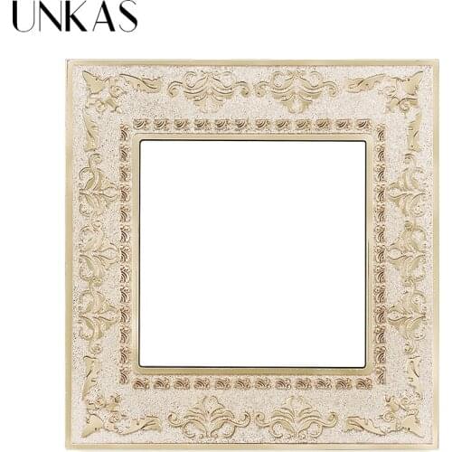 UNKAS DIY Matching Modules Single 4D Embossing Panel Retro Zinc Alloy Free Combination For Wall Switch Socket