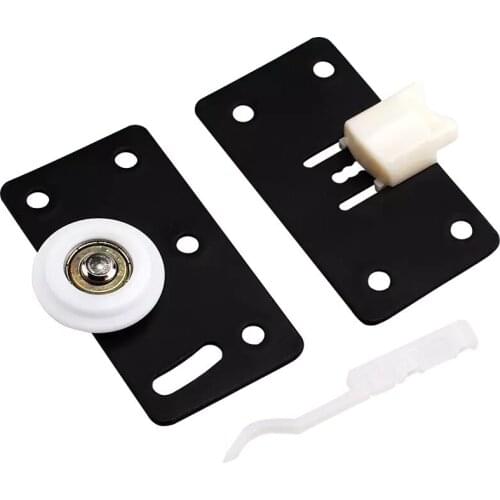 1 Set Black Sliding Door Mute pulley wardrobe Sliding Steel Door Wheel Nylon Convex Wheel Door Roller