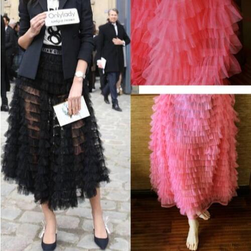 1Meter 20Layers Pleated Fold Lace Fabric Handmade Mesh Lace Ribbon Diy Gauze Ruffled Cake Skirt Tulle Fabric Wedding Decoration