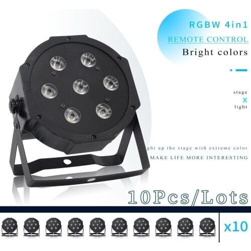 25 Angle big lens 7x12W led Par lights with Remote control RGBW 4in1 flat par led dmx512 disco lights professional stage