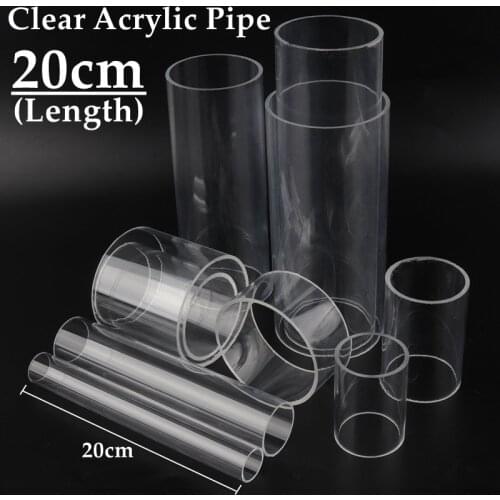 2pcs 20cm O.D16-110mm High Transparent Plexiglass Tube Aquarium Fish Tank Clear Glass Pipe Industry Transparent Acrylic Pipe