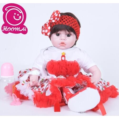 22''55CM Newborn Baby Doll Cloth Body Lovely Realistic Baby Toy Bebe Doll Reborn Babies Dolls For Kid Birthday Best Present Baby