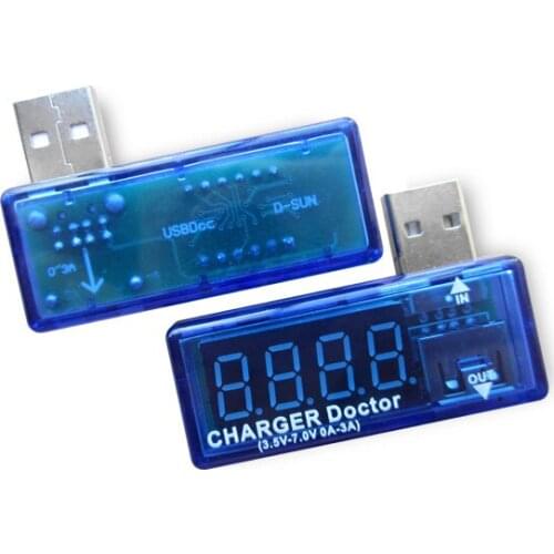 5pcs/lot Digital USB Mobile Power Charging Current Voltage Tester Meter Mini USB Charger Doctor Voltmeter Ammeter