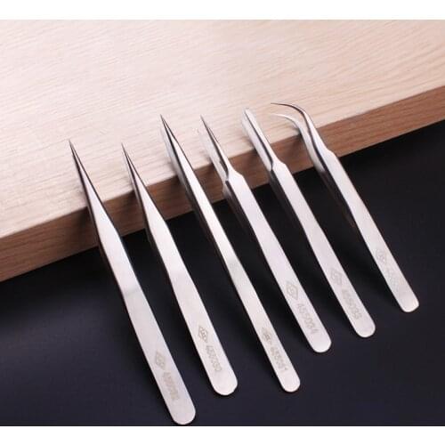 Anti-Static Industrial Precision Tweezers Stainless Steel Pincet Electronic Repair Soldering Iron Tool Pointed Tip Tweezers