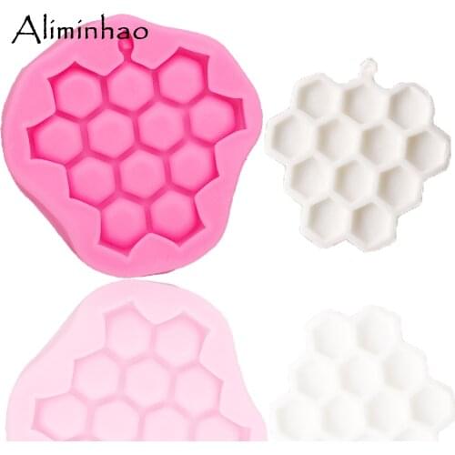 B1279 bee honeycomb silicone mold fondant cake decorating tools chocolate gumpaste mould