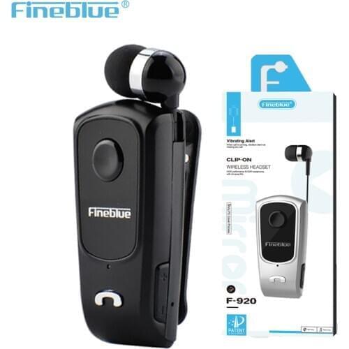 Fineblue F920 F990 Bluetooth Earphone Wireless Headset Portable Remind Vibration Wear Clip Sports Running Earphone Mic Phone Cal