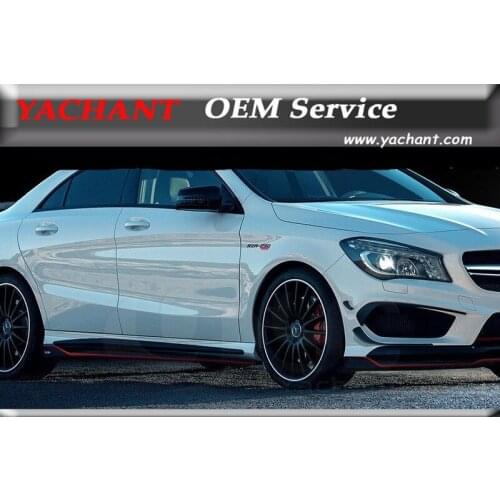 Car-Styling Carbon Fiber Side Skirts 2 Pcs Fit For 2013-2015 W117 C117 CLA Class RZ RZA 290 Style Side Skirt Diffuser Extension