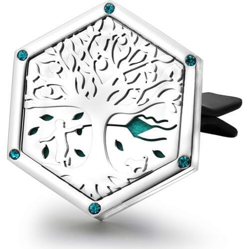 Large Size Stainless Steel Boy and Tree Car Decoration Aromatherapy Essential Oil Diffuser Vent Clip Aroma Car Diffuser