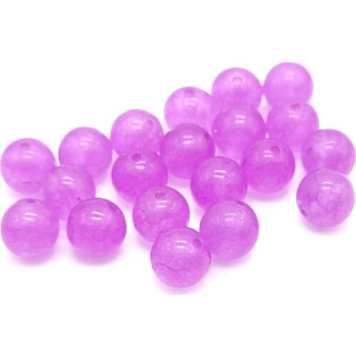 Natural Stone Violet Purple Jades Beads Round Loose Spacer Beads for Jewelry Making Necklace Bracelet DIY 8mm