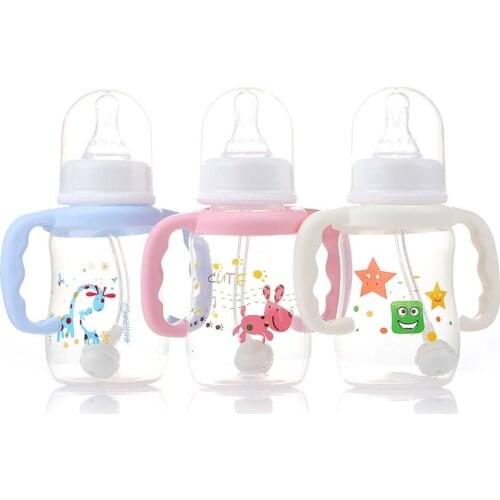 150ml Newborn Baby Infant Nursing Milk Feeding Bottle Standard Mouth Silicone Nipple Pacifier Drink Fruit Juice Water Medicine
