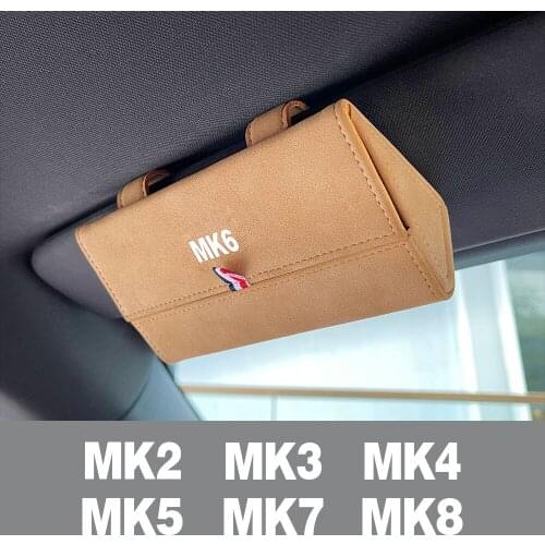 Car Sun Visor Glasses Case Organizer For VW Volkswgen Golf MK4 MK6 MK7 MK5 MK3 MK2 MK8 Storage Box Holder Car Accessories