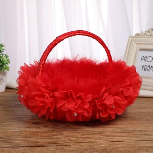 Wedding Ceremony Flower Girl Basket Love Case Engagement Party Decoration Confetti Small Gift Romantic Graduation Good Fortune