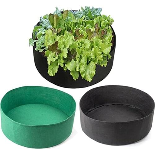 Black round plant Grow Bag flower pots Vegetable Planter no woven fabric Garden growing tools gardening bags vegs Pot Breathable
