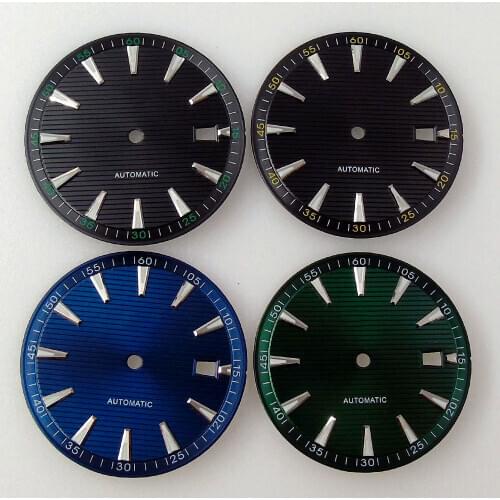 33.2mm watch dial parts sterile black green blue dial fit for Japan 24 jewels NH35 NH36 Movement stainless steel Luminous