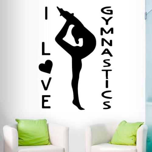 Gymnastics Girl Wall Stickers Vinyl Art Murals Wall Decals Girls Room Decoration Sport Home Decor Self-Adhesive Wallpaper