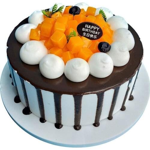 Simulation cake model fruit chocolate Birthday cake model Fake cake display Plastic sample Shooting props Wedding decoration