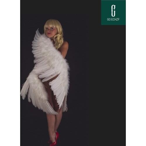 Customzied Unique White Large Size Angel Devil Feather Wings T stage Party Performance COSPLAY Props Halloween Costume