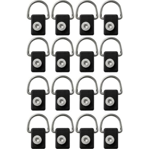 Canoe Kayak Accessories Stainless Steel D-Ring Fishing Rigging Bungee Boat Supplies For Ocean Boats Rowboats (Black)