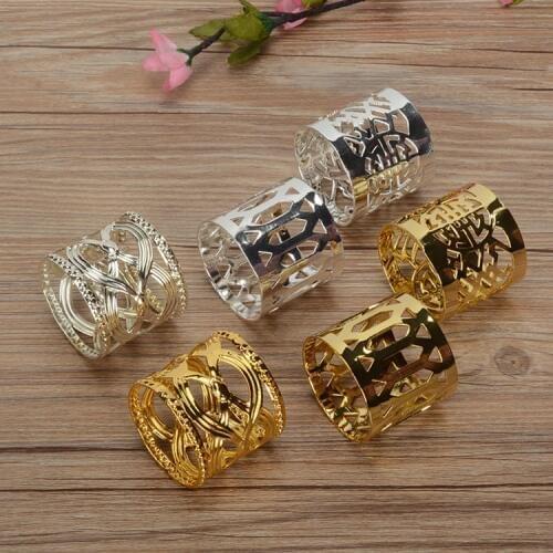 Metal Alloy Napkin Rings Gold And Silver Color For Table Decoration Table Napkin Rings Wholesale Metal Shiny Colour