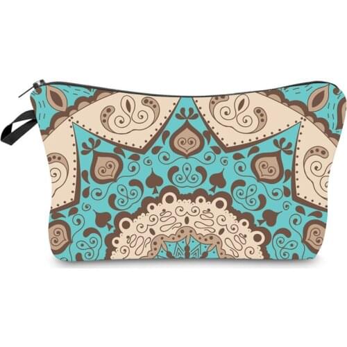 Mandala Datura Flower Cosmetic Bags Women Makeup Bag Ladies Water Resistant Make Up Organizer Travel Girls Mini Handbag