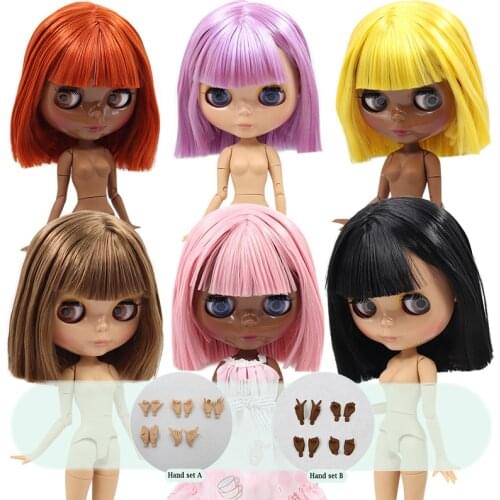 ICY DBS Blyth doll Tan and Super Black skin joint body oily hair 1/6 BJD special price gift toy