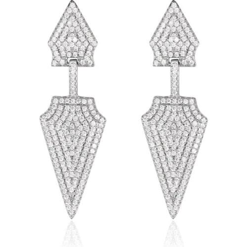 Fashion Arrow Shaped AAAAAAA Cubic Zircon Dangle Earrings For Women Statement Geometric Earing Party Gifts Party Jewelry