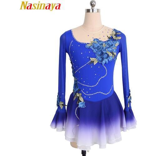 Nasinaya Figure Skating Dress Customized Competition Ice Skating Skirt for Girl Women Kids Patinaje Gymnastics Performance 58